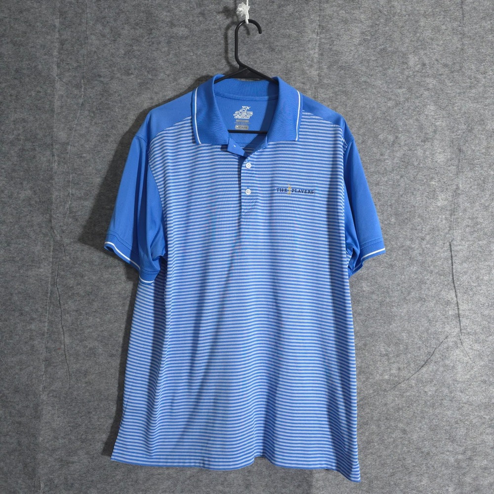 The Players Golf Polo Shirt Striped Blue Mens‎ Large Ahead Extreme Performances